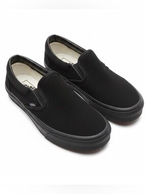Vans Classic Slip-On Triple Black Canvas Sneakers Women’s 7 Mens 5.5